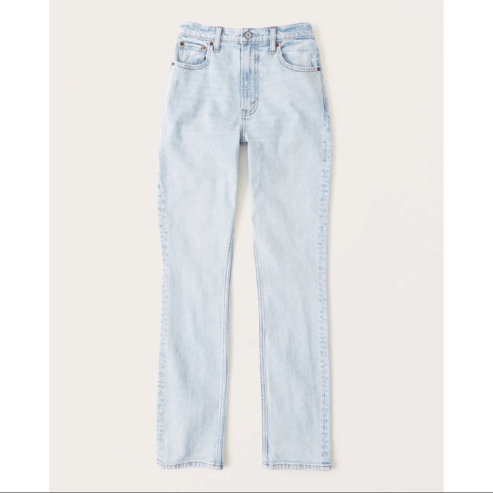 Abercrombie & Fitch Curve Love Ultra High Rise Slim Straight Jeans